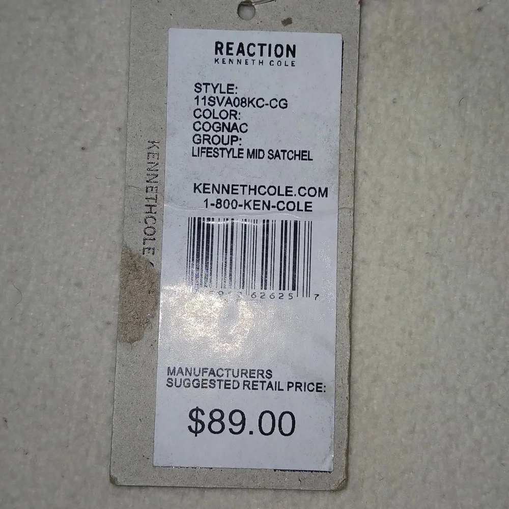 Kenneth Cole Reaction Cognac Lifestyle Mid-Satchel NWT‎